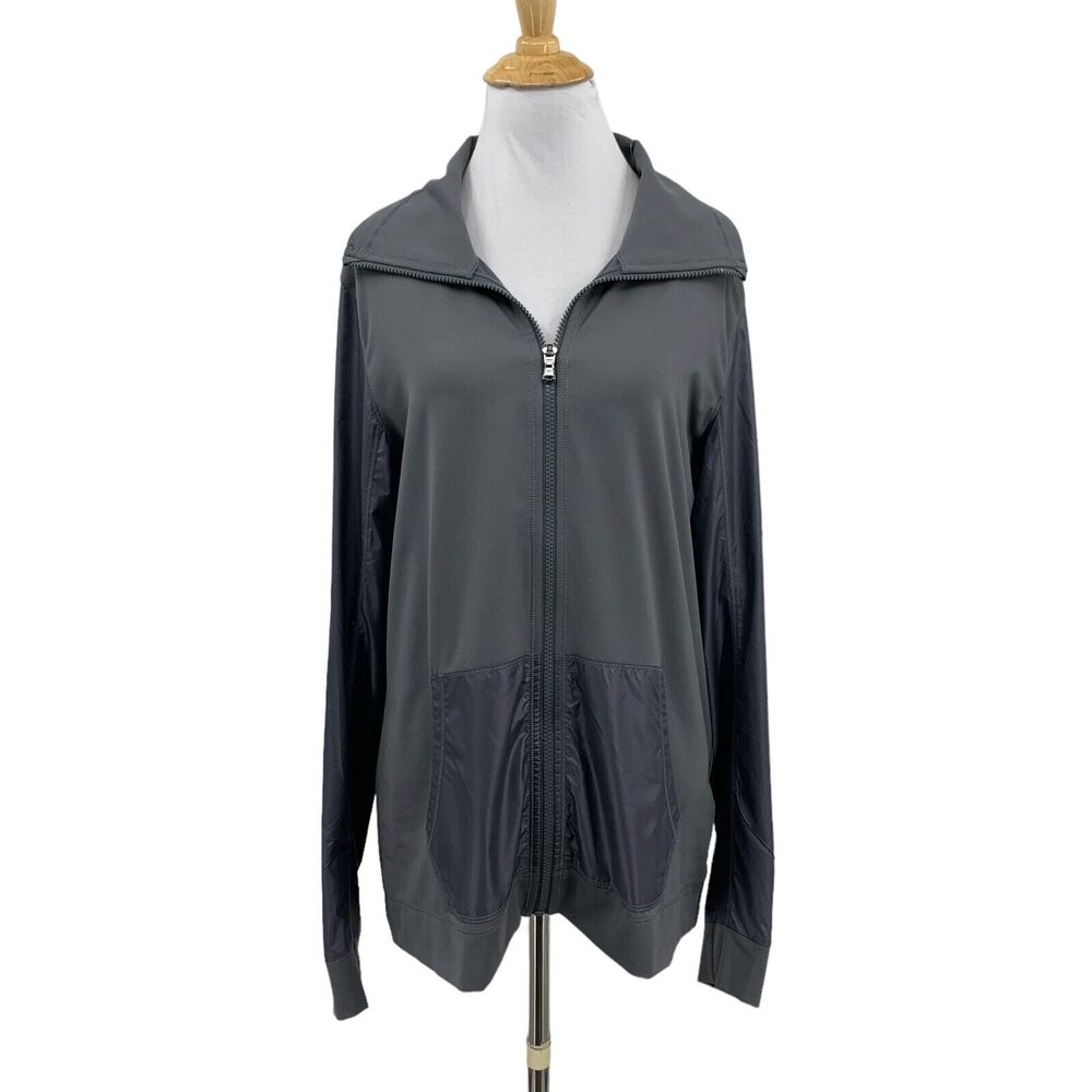 Under Armour Jacket Womens L Large Grey Lux Track Full Zip Fitted Activewear